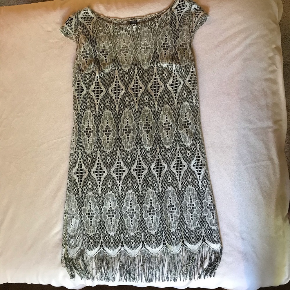 Gold lace dress
